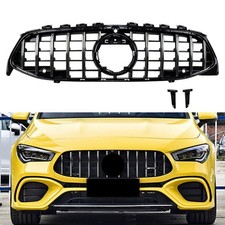 GT R ​​Schwarz Kühlergrill Grill für Mercedes Benz CLA C118 CLA180 2020+ ABS
