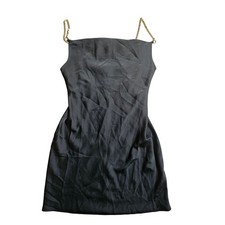 Urban Outfitters Satin Cocktail Mini Dress Gold Chain Straps S Party Glam Chic