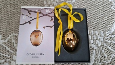 Georg jensen osterei easter egg 2004 24 k  vergoldet sammlerstück