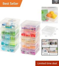 Durable Small Clear Pencil Box Stackable Organizer - Snap-Tight for Crafts