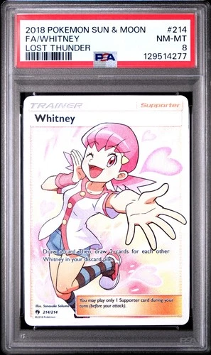 Pokemon Whitney Lost Thunder Full Art #214 PSA 8 Mint