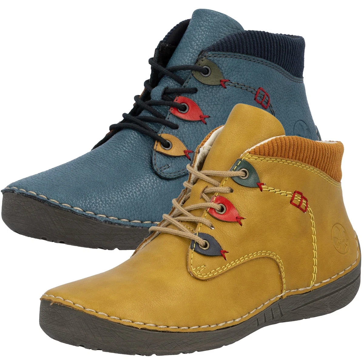 Rieker Askham Ankle Boots in Red | UK