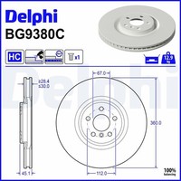 Delphi Bremsscheibe BG9380C FüR BMW Mini