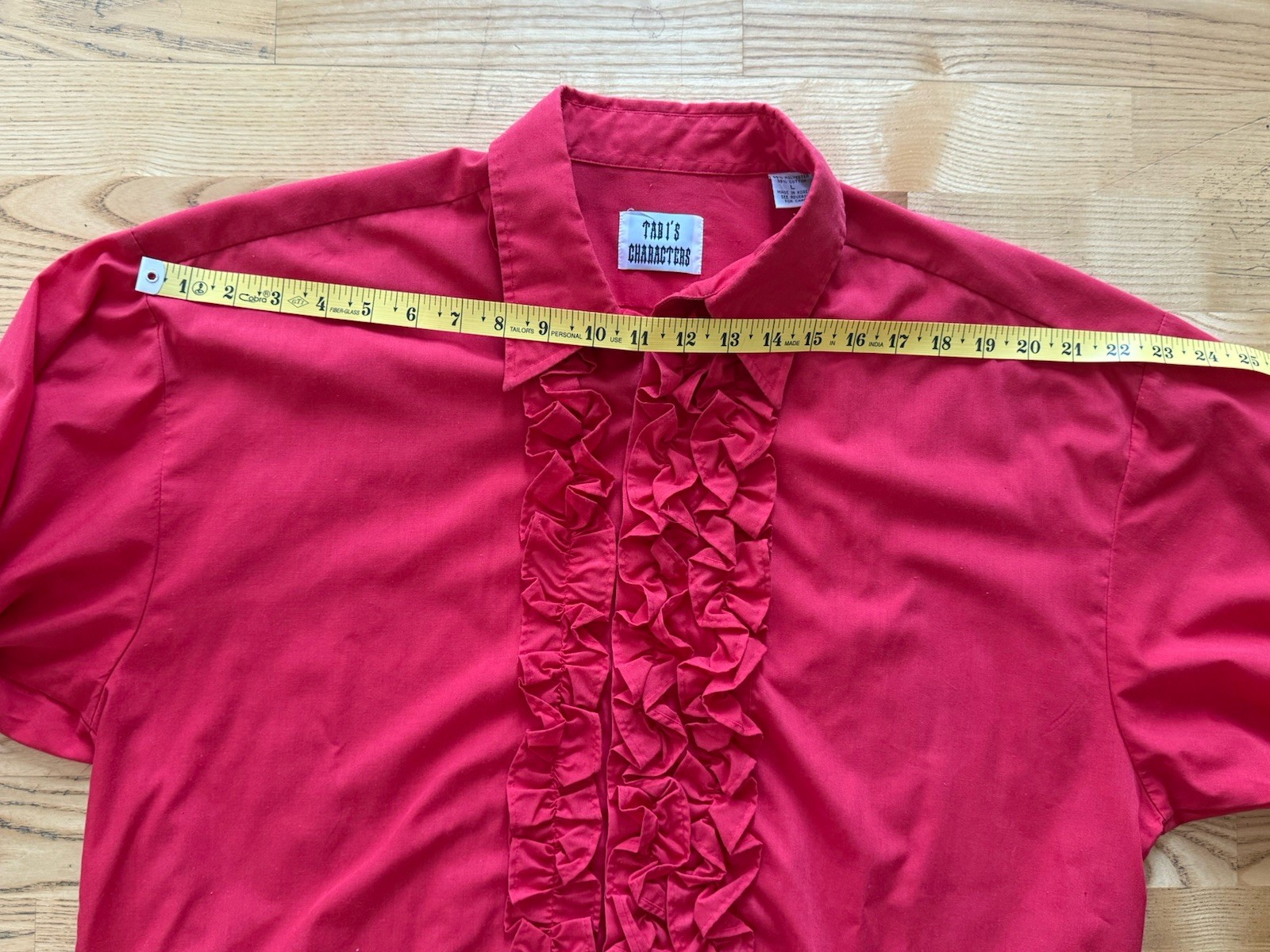 TABI’S Characters Red Ruffled Button Front Shirt … - image 5