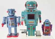 Vintage Tin Type Robot Lot JMT 36 / R-35 / Atomic Mr Robot Bic Lighter Sleeve