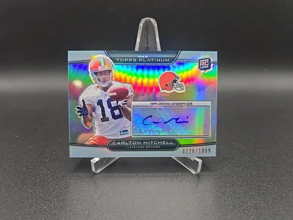 2010 Topps Platinum #61 Carlton Mitchell /1099 Rookie AUTO Cleveland Browns - Image 3 of 4