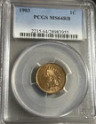 1903 Indian Cent MS-64 RB PCGS Certified