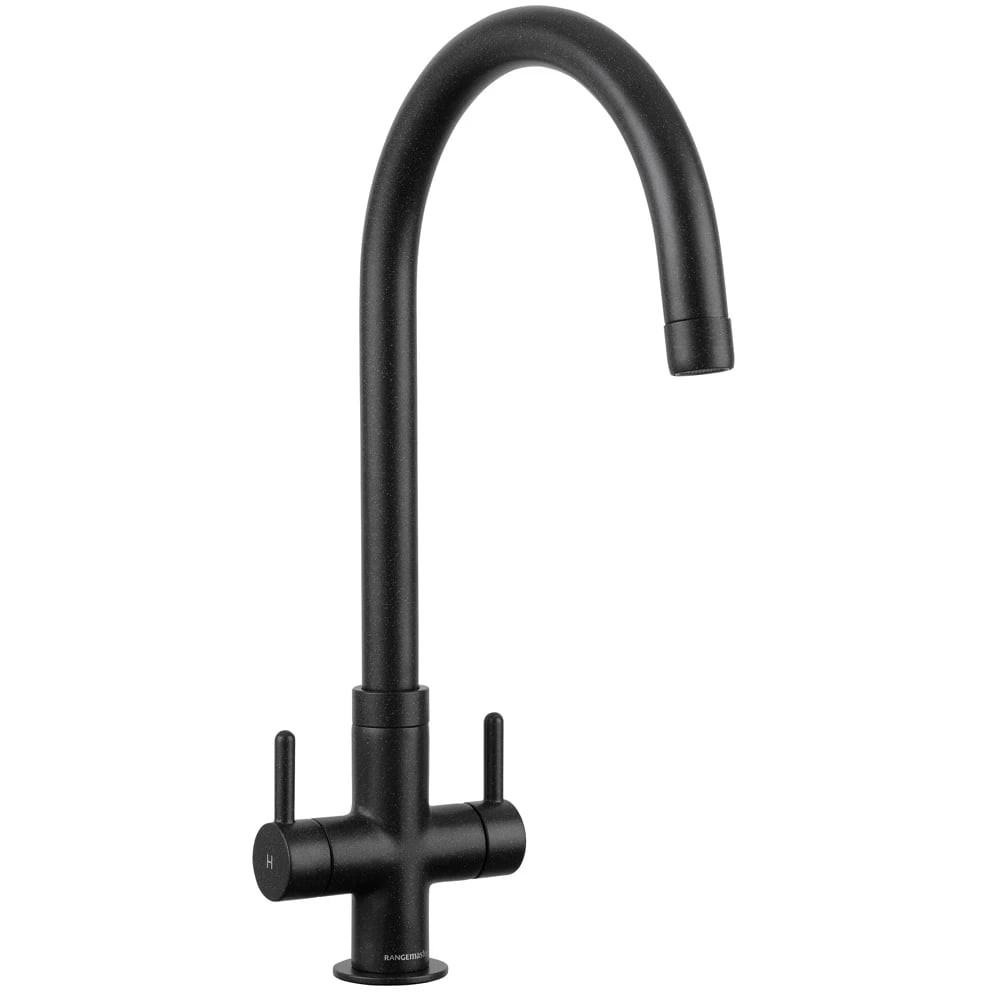 Rangemaster Igneous Kitchen Mixer Tap - Ash Black, Dual Lever
