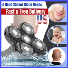 5-In-1 Rotary Electric Shaver Heads Blade  Rechargeable Hair Beard Trimmer Razor