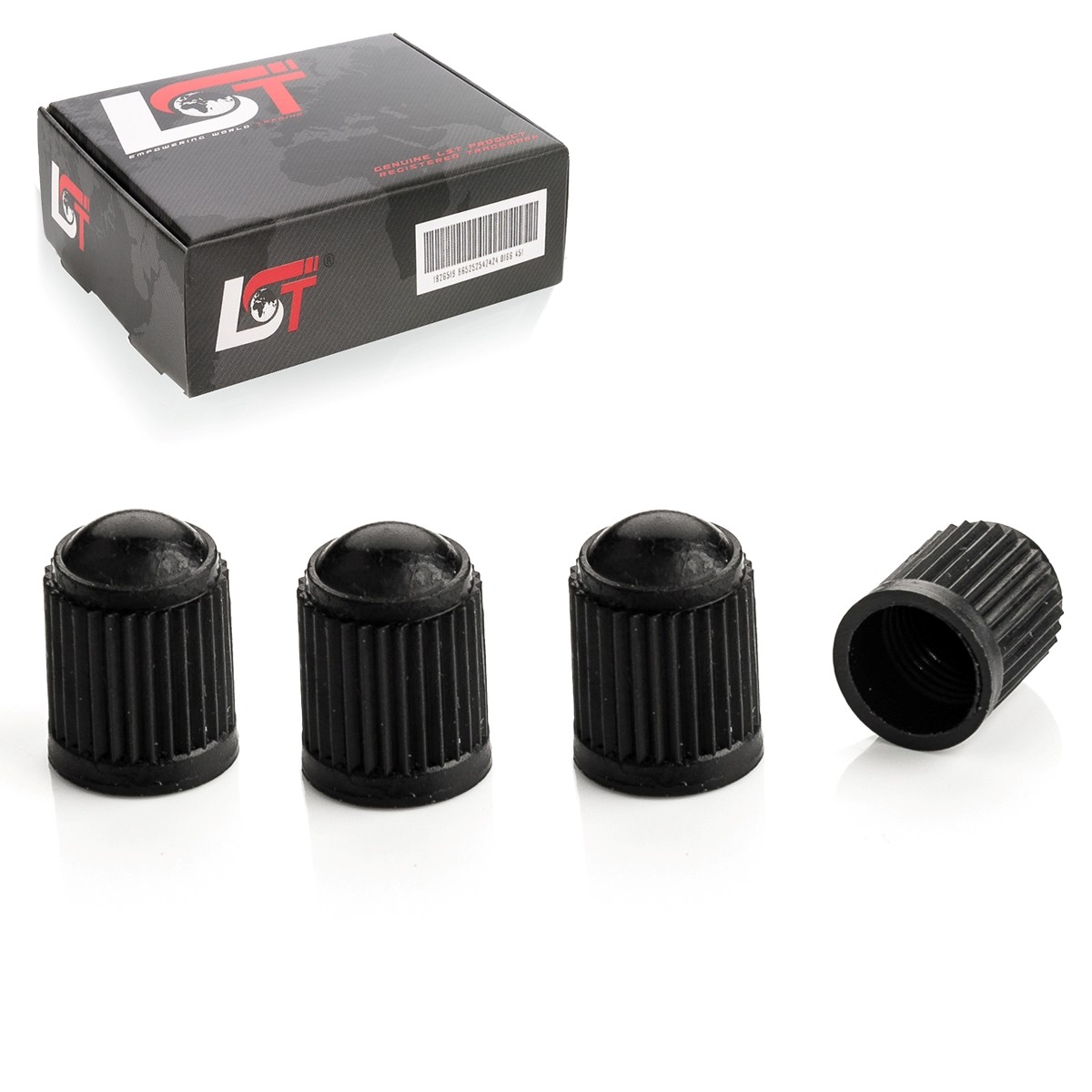 4x Valve Caps Plastic Tyre Valve Short Black for Lexus