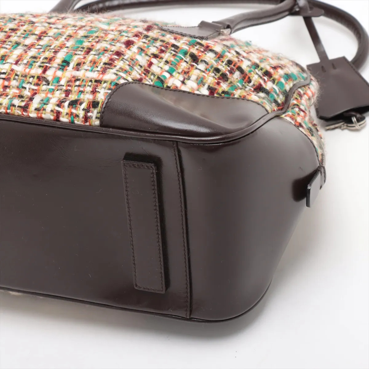 Prada tweed x leather Hand bag Multicolor thumbnail 3