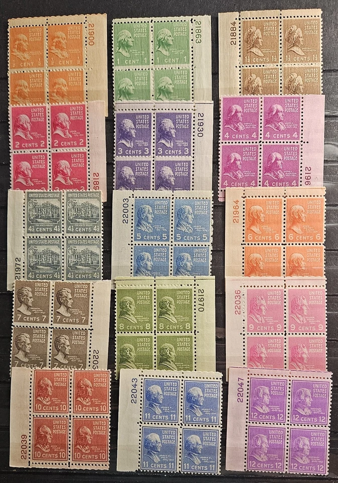 US Stamp Sc 803-83, Presidents, Plate Blk of 4, MLH F/VF CV$155.55 (510A87) - Image 2 of 3