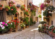 12x10ft Fabric Italy Street Photography Backdrop Europe Village Town Landscap...