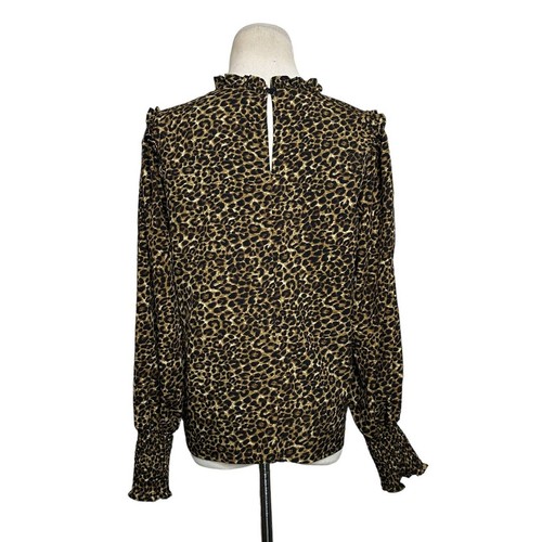 Lea & Viola leopard print long sleeves blouse size Small - Picture 2 of 9