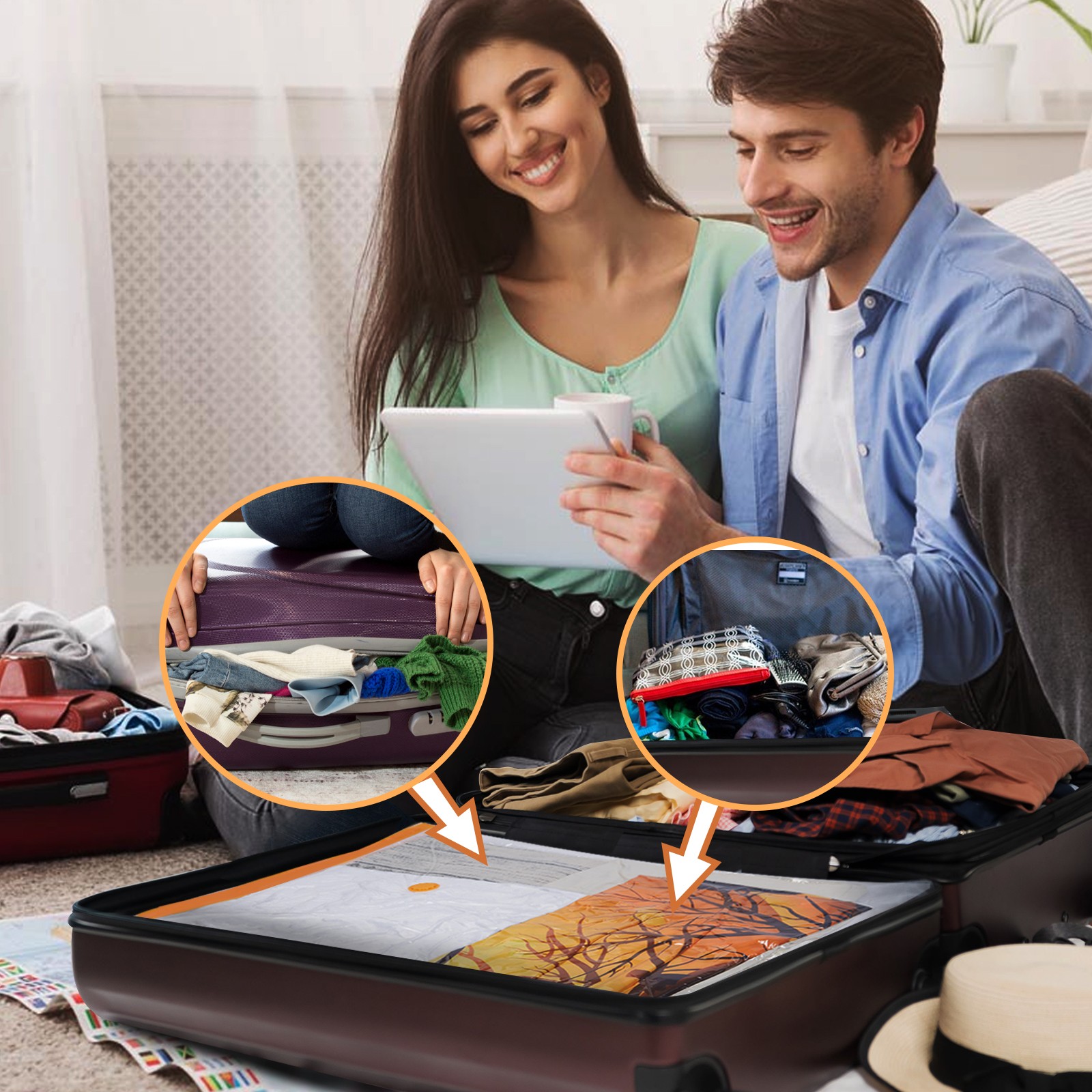 Strong Vacuum Storage Bags AGPTEK Bedding Clothes Space Saver 10 Pack Size L