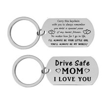 Cute Mother Daughter Keychain, Drive Safe Mom Quote Tag from Mommy's Little Girl