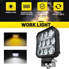 2x LED Work Light SPOT Lights For Truck Off Road Tractor 12V Square White Yellow