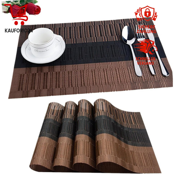 Platzsets 30X45Cm Rutschfest Abwaschbar HitzebestäNdig 6Er Set Tischmatten KüChe-image