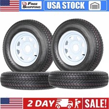 4pcs St17580d13 Trailer Tire On Rim 13 Spoke Wheel 5 Lug On 4.5 Bolt Pattern