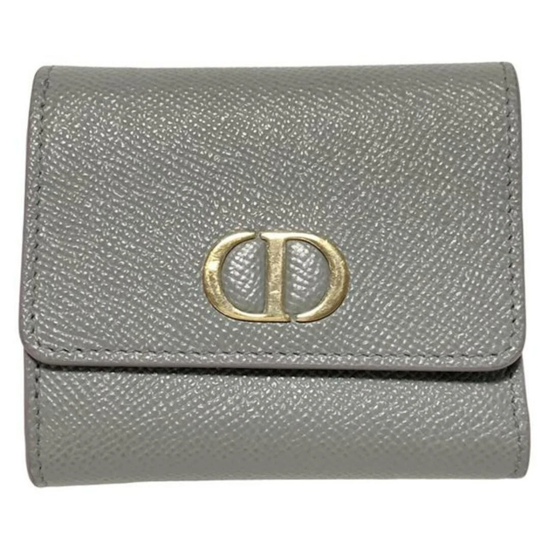 Portefeuille Dior/Christiandior Dior Tri Fold 30 Montaigne Lotus Gris Cuir