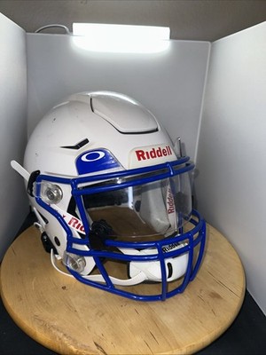 Matte White Riddell Speedflex Medium Football Helmet With Matching Oakley Visor