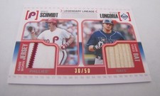 2010 TOPPS LEGENDARY LINEAGE DUAL RELIC Schmidt Jersey Longoria Bat LLR-SL 30/50
