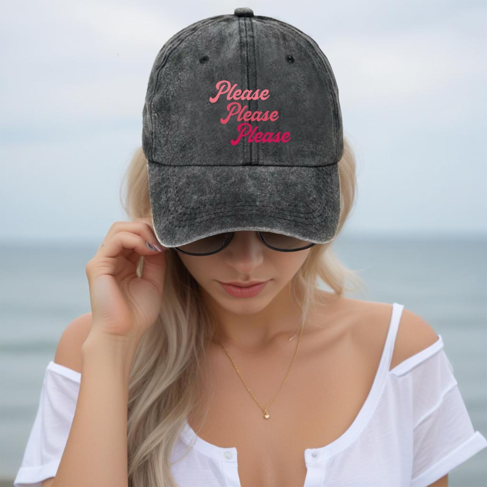 zcyhtqp, Please Please Please, Funny Baseball Cap, Funny Trucker Hats with Sa...
