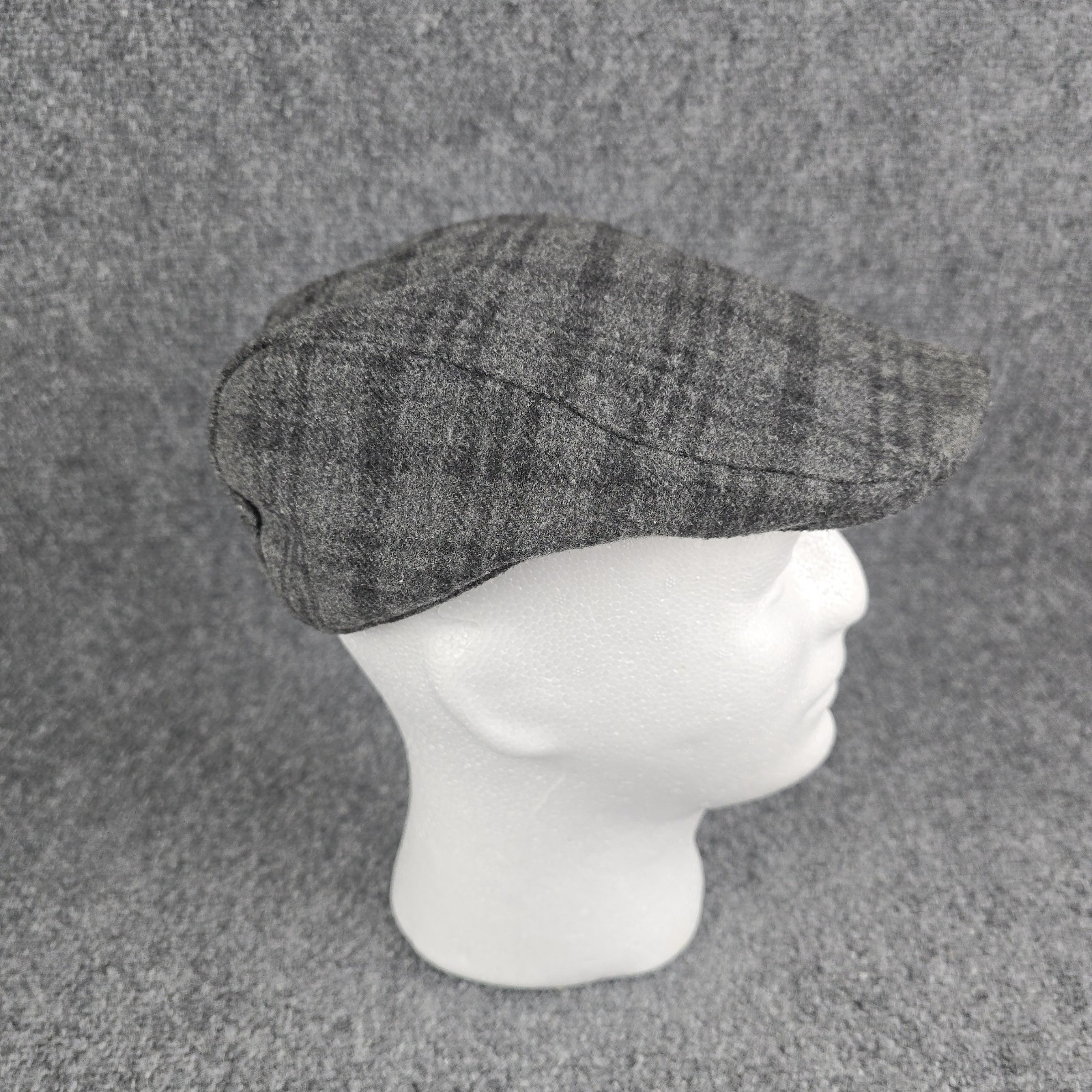 Stetson Flat Cap Hat Small Medium Gray Plaid Wool… - image 2