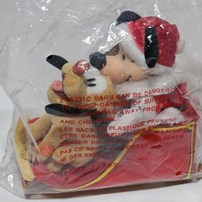 Disney Santa Mickey Mouse  Reindeer Pluto Sleigh Bean Bag Set NEW old stock