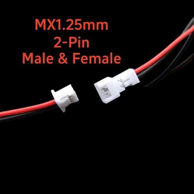 Mini Micro MX 1,25mm 2-Pin Kupplung Male Female Stecker Buchse mit 12cm Kabel