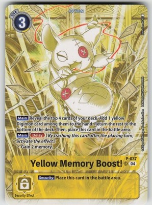 Yellow Memory Boost! (Starter Deck 19 Exclusive) Digimon PromoCards P-037 SR LP