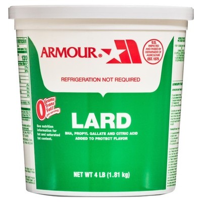 Fresh Pure Lard 4 Pound Tub Cooking Baking Shortening