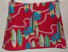 EXCELLENT GIRLS OLD NAVY REVERSIBLE RED W/ Surfboards COVERUP SKIRT SIZE 6