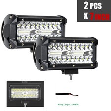 2x 7inch 30000LM LED Work Light Bar Flood Spot Pod Offroad Fog Driving ATV Truck