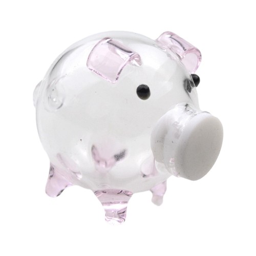 Piggy Bank Clear Glass Pig Bank 2.4x1.6inch Transparent Cute Money Saving Jar - Picture 6 of 9