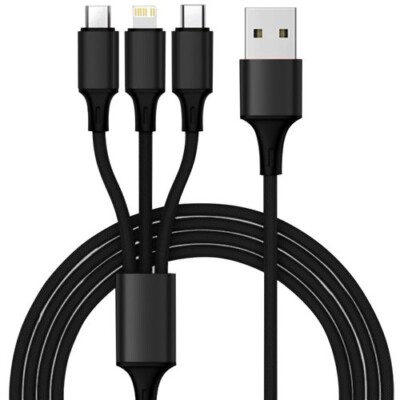 Universal 3-IN-1-MICRO-Kabel - USB Typ-C, Micro-USB & 8-Pin. Für Android & iOS.