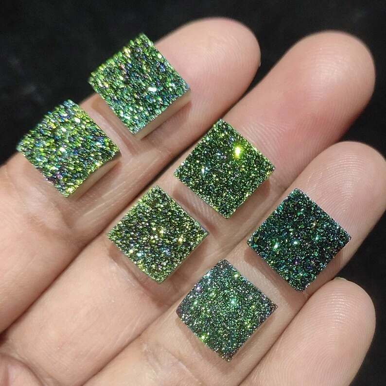 Cuarzo druzy de ágata de titanio indio genuino piedra preciosa suelta cuadrado drusy Foto 4 de 4