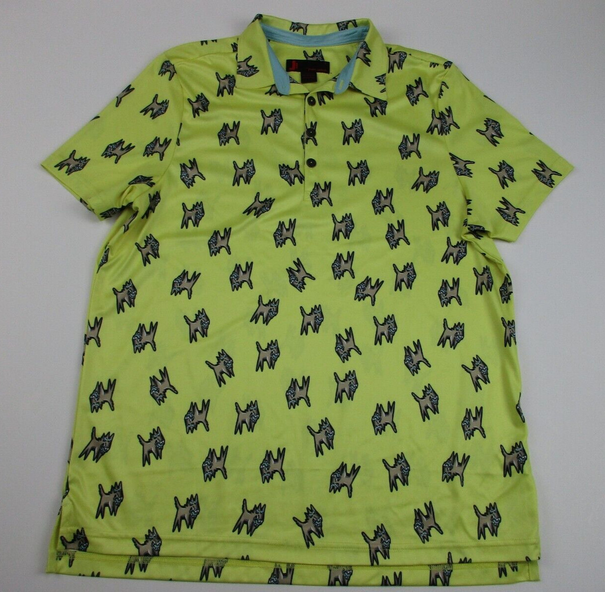 Mens Large Jamie Sadock Polo shirt barking dog golf yellow View 2