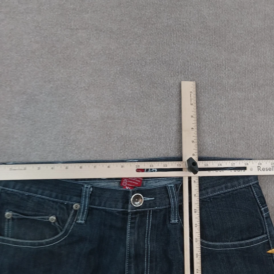 Jeans masculino vintage Platinum Gear 38x31 azul reto folgado hip hop pássaro Y2K grunge - Imagem 4 de 4