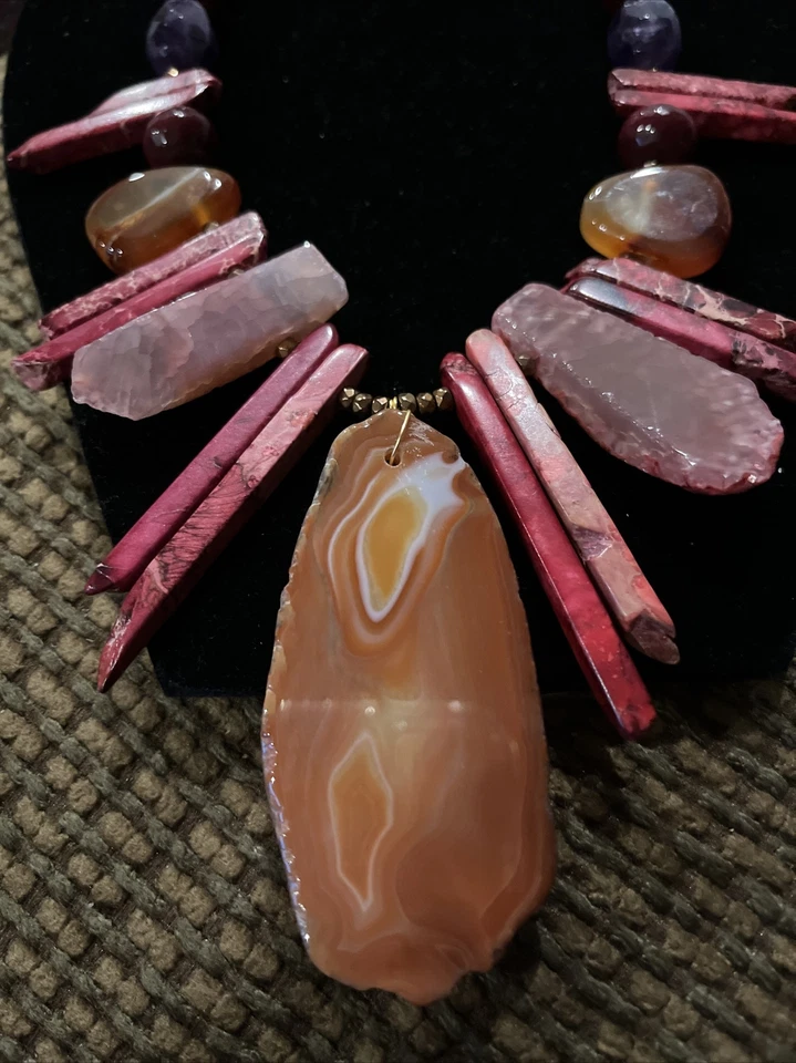 Barse FBRIN04MU сердолик и аметист подвеска ожерелье новый с Ярлыками - Изображение 2 из 4