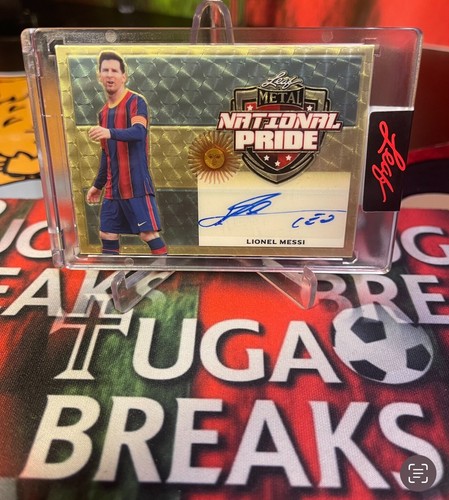 Lionel Messi #NP-LM1 2022 Leaf Metal National Pride Autographs card