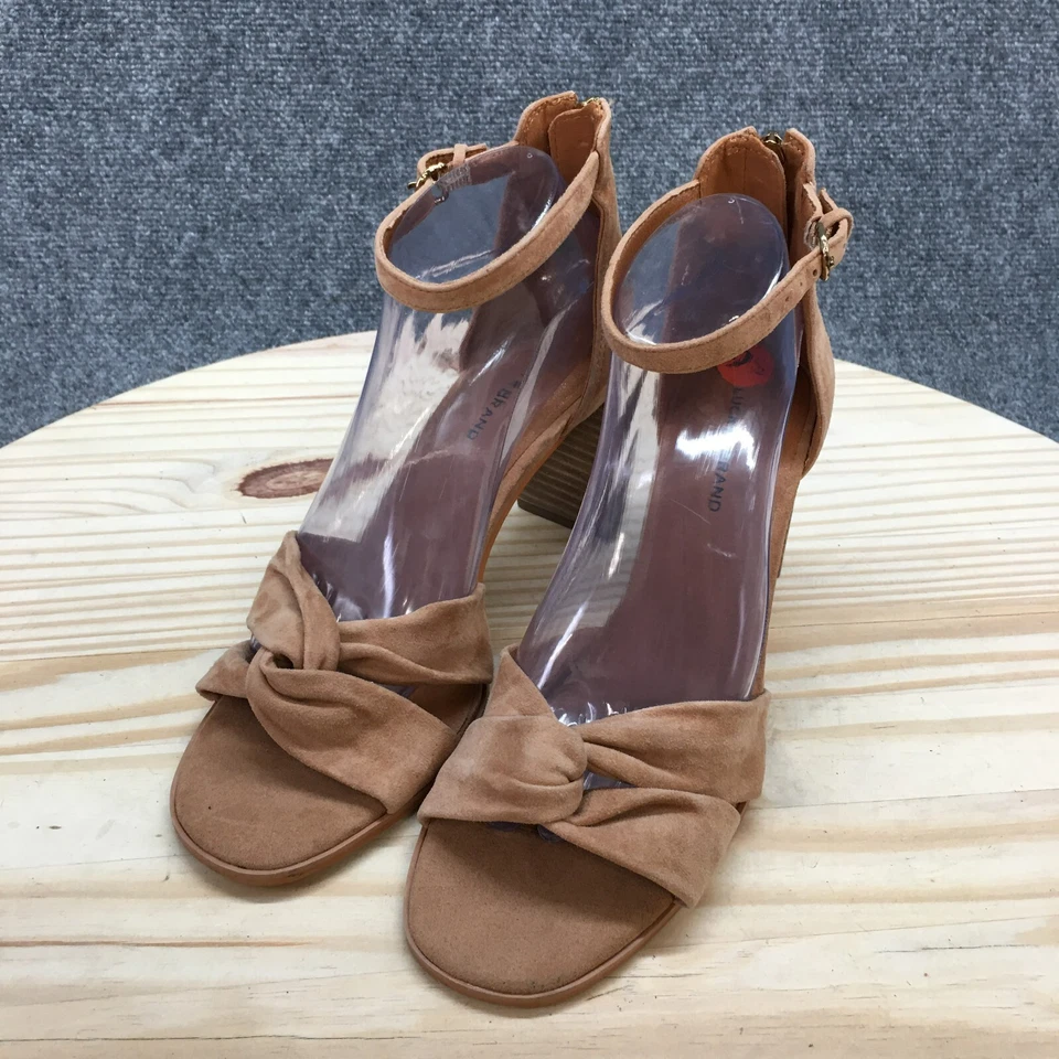 Lucky Brand Sandals Womens 9.5 M Nacito Ankle Straps Brown Leather Heeled Casual - Image 3 of 4