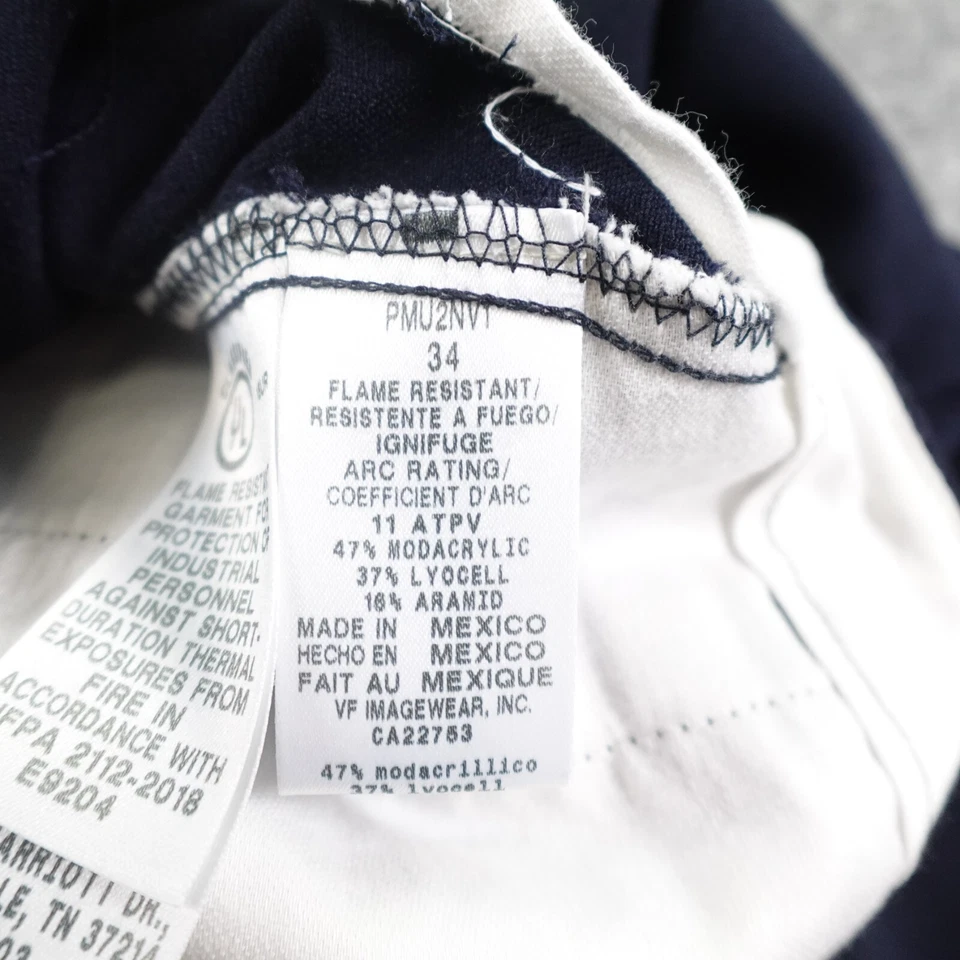 Pantalones BULWARK FR para Hombres 34 Azul Ligero Carga Construcción Resistente al Llama Foto 3 de 4