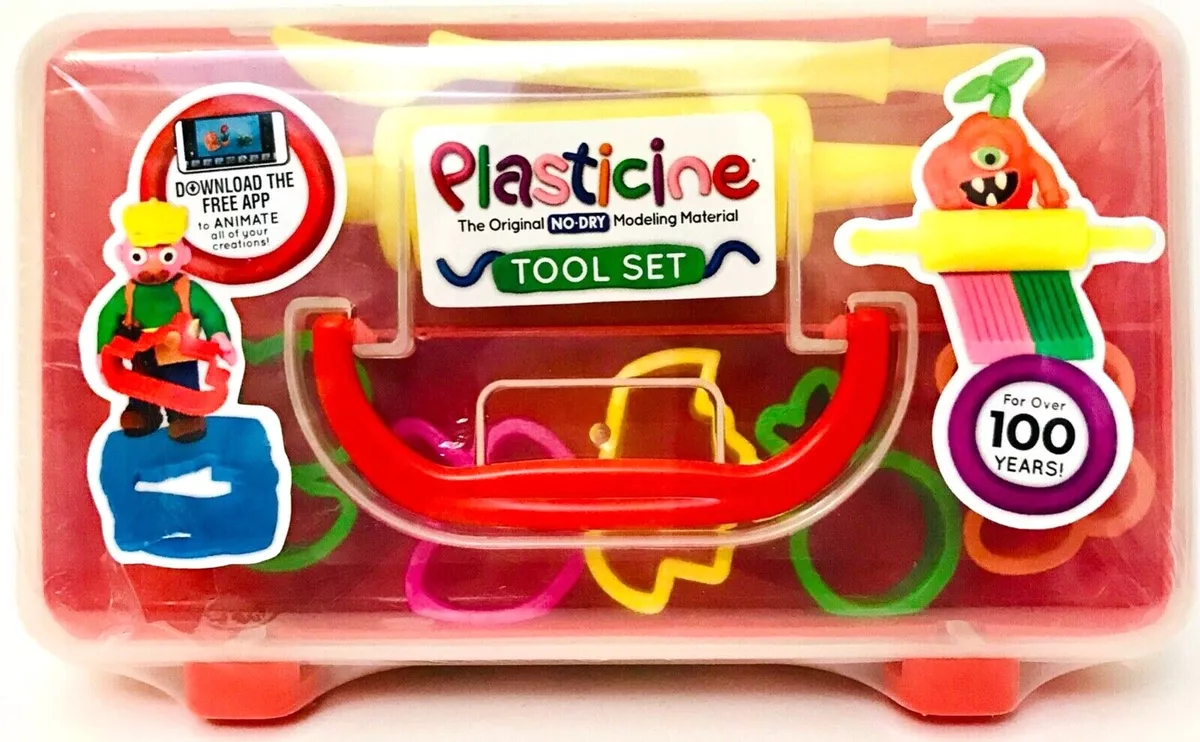 Plasticine The Original No Dry 8.8 Oz Modeling Material Tool Set Age 5 Years Up