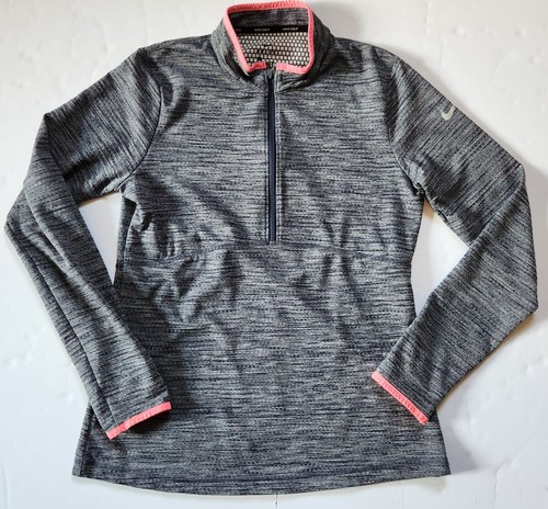 Nike Golf Dri-Fit Women's Medium Gray & Pink Half Zip Loungewear Activewear