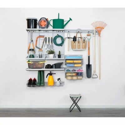Haus 59 Piece Quick Release Snap Rail Garage Organization System -Local Pickup