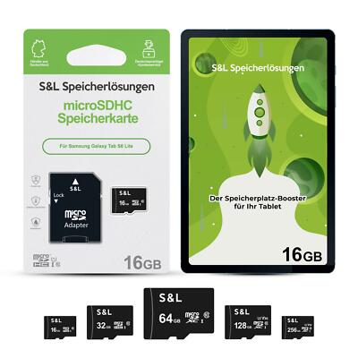 micro SD Speicherkarte für Samsung Galaxy Tab S6 Lite 16GB 32GB 64GB 128GB 256GB