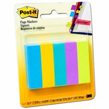 Post-It Page Markers 670-5AU, 1/2 x 1-3/4", Pack of 500 In Assorted Colors