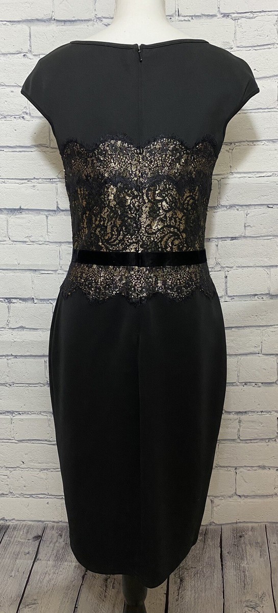 Tadashi Shoji black & gold formal Dress , Women's Size 8 | eBay