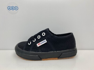Superga 2750 Jcot Kids Classic Lace Up Pumps Trainer Black UK